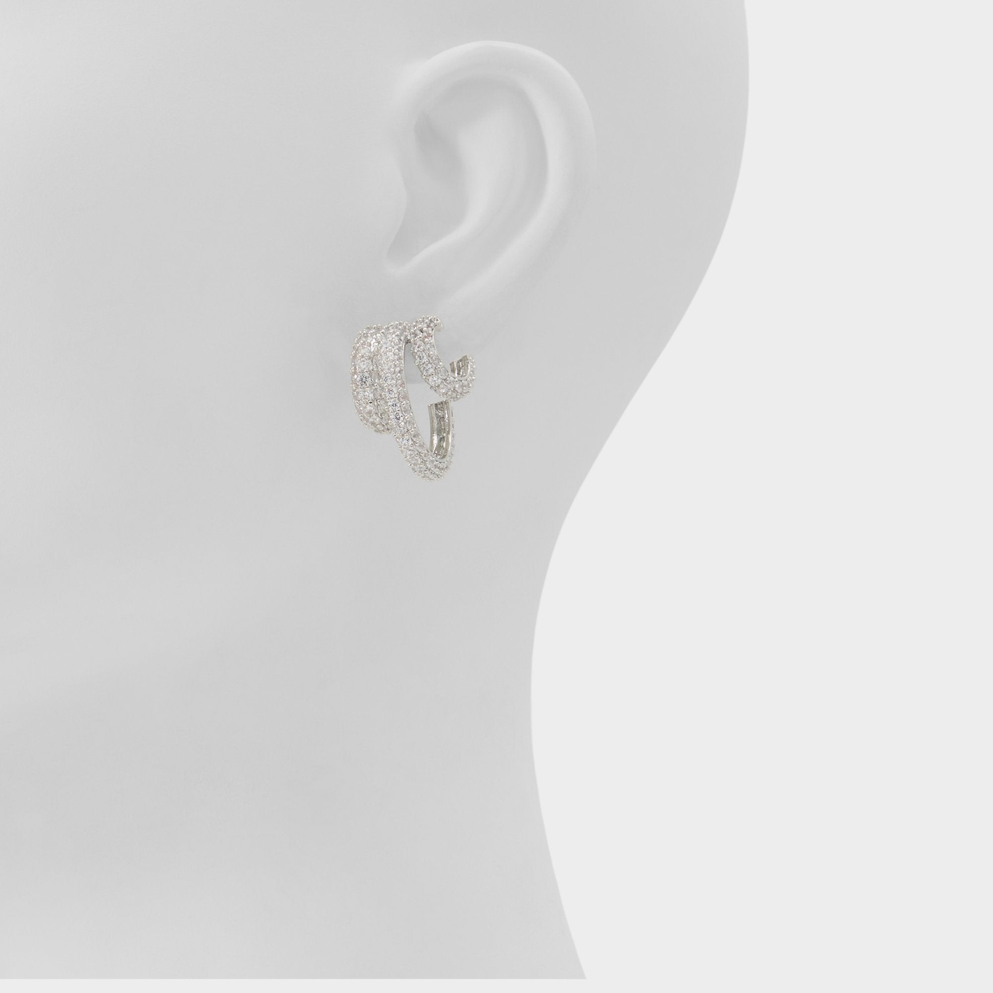 Aldo | Glitzys in Silver Clear Multi - Hoop earrings