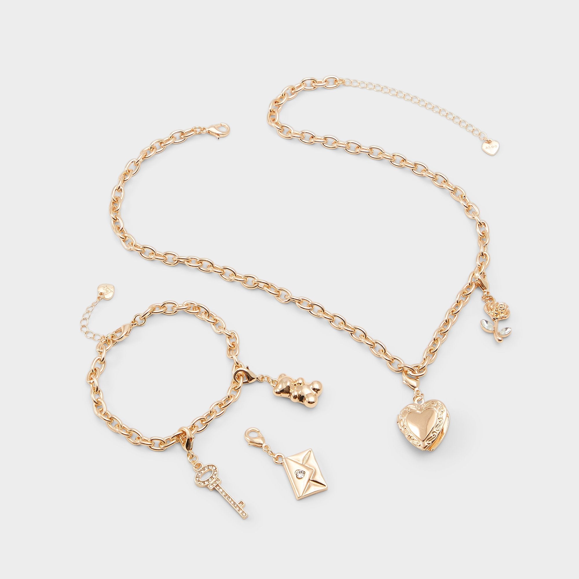 Aldo | Bemyvalentine Gold/Clear Multi Women's Specialty - Necklace & bracelet set