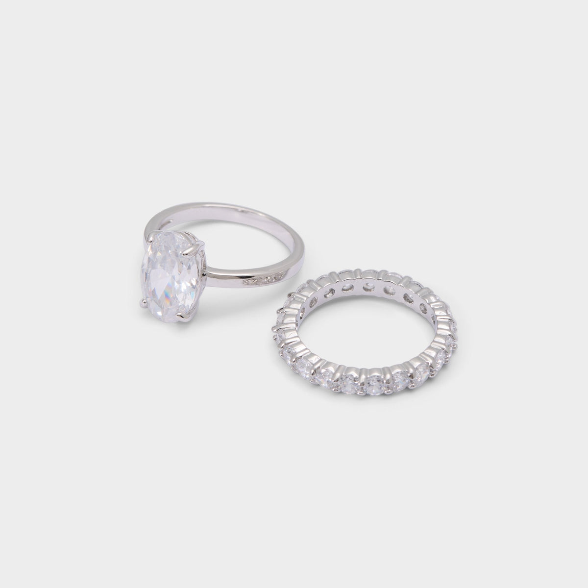 Aldo | Ovalsparkles in Silver Clear Multi - Ring