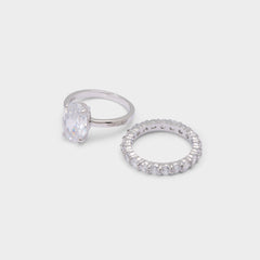 Aldo | Ovalsparkles in Silver Clear Multi - Ring