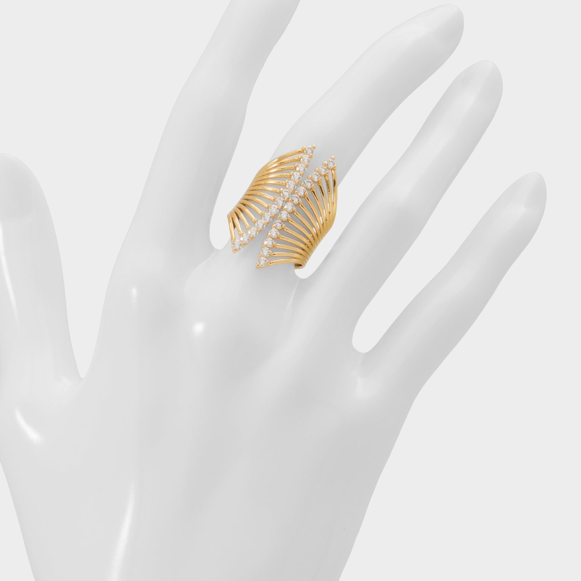 Aldo | Glimmery in Gold Clear Multi - Stackable rings