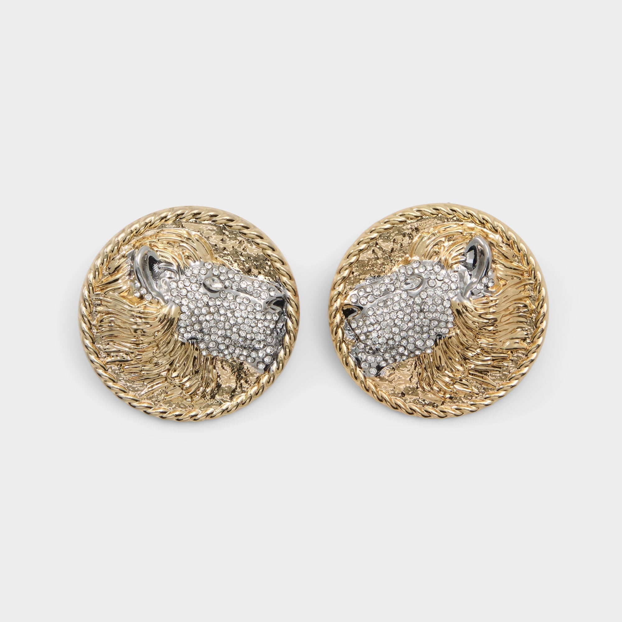 Aldo | Lionesse in Gold Clear Multi - Button earrings