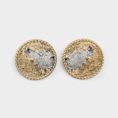 Aldo | Lionesse in Gold Clear Multi - Button earrings