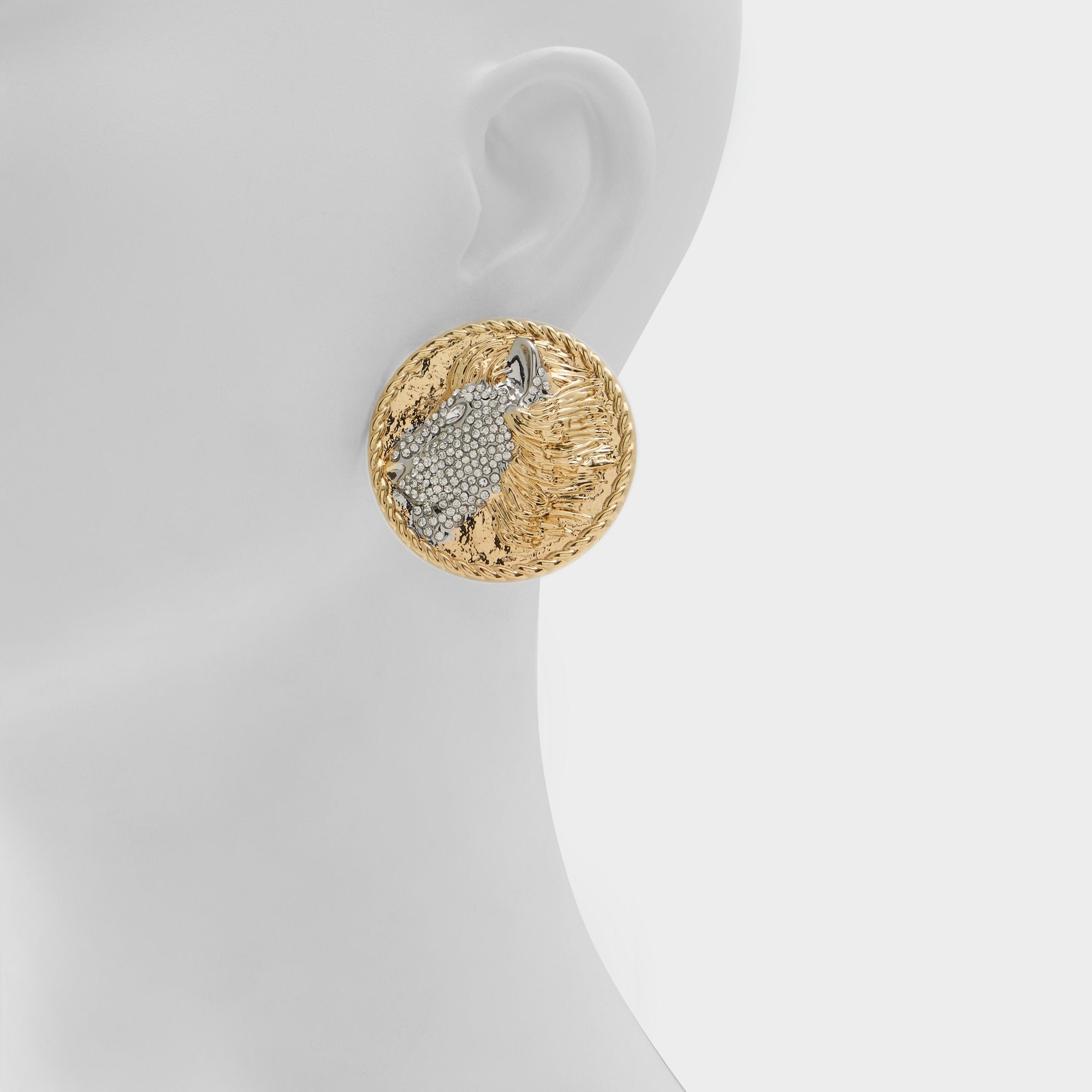 Aldo | Lionesse in Gold Clear Multi - Button earrings