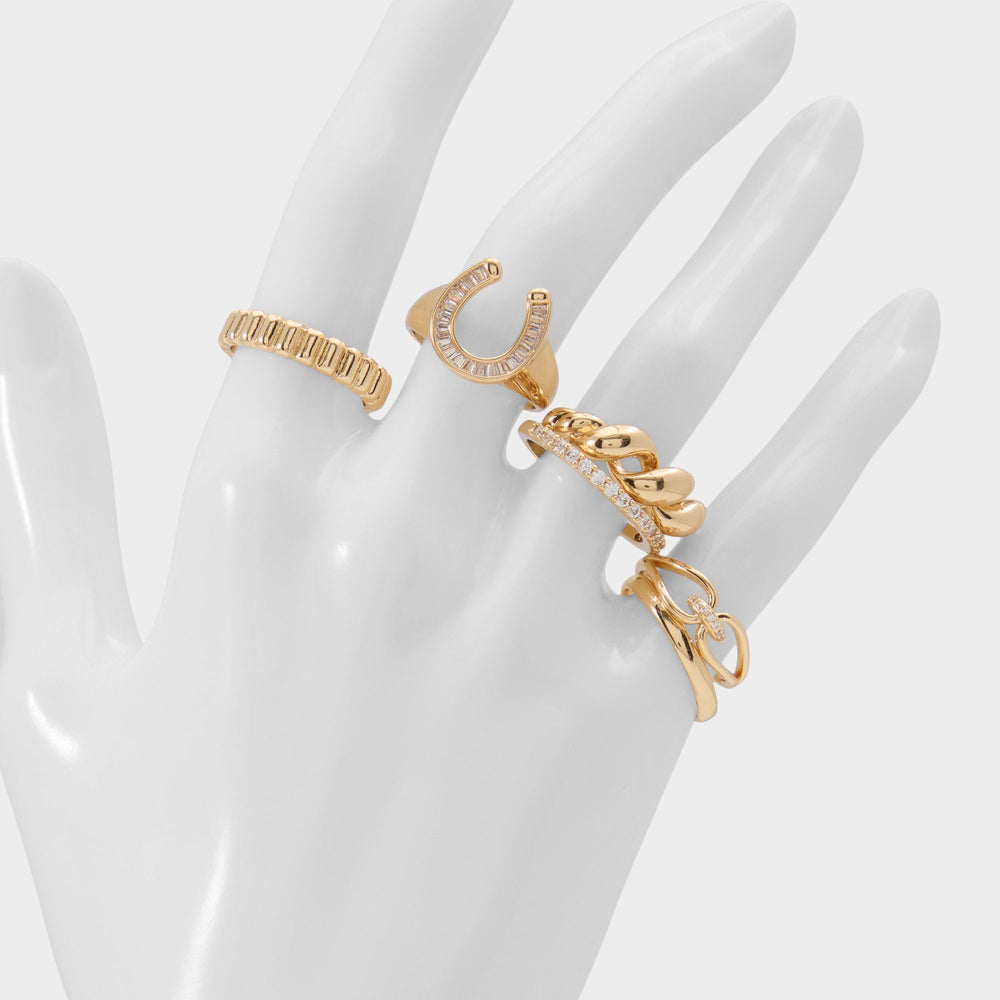 Aldo | Luckyrings in Gold Clear Multi - Multi finger rings