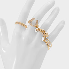Aldo | Luckyrings in Gold Clear Multi - Multi finger rings
