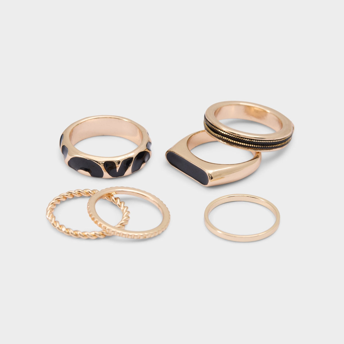 Aldo | Wildora in Black Gold Multi - Stackable rings