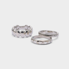 Aldo | Bublle in Silver Clear Multi - Stackable rings