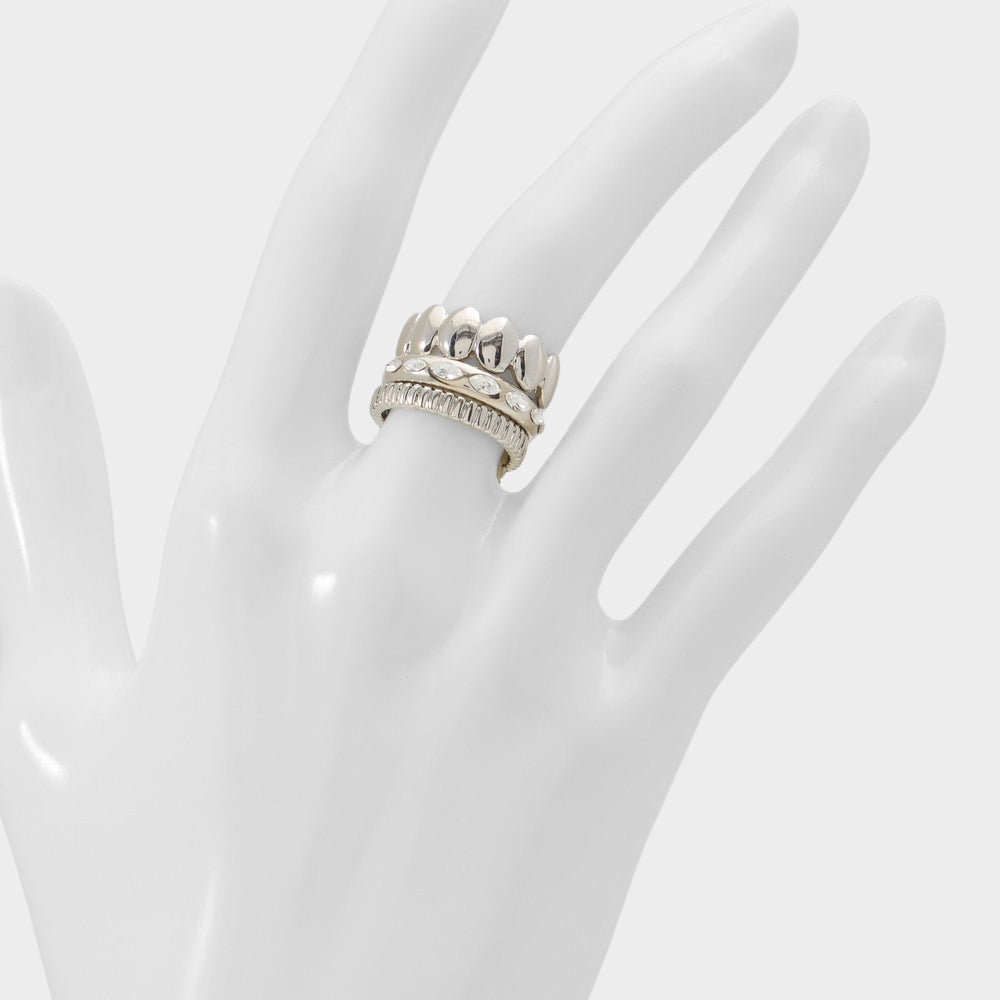 Aldo | Bublle in Silver Clear Multi - Stackable rings