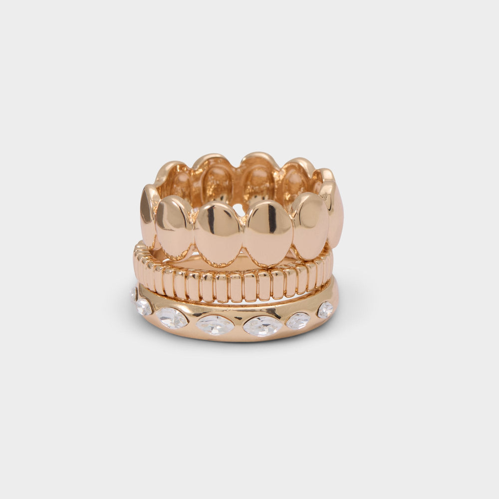 Aldo | Bublle in Gold Clear Multi - Stackable rings