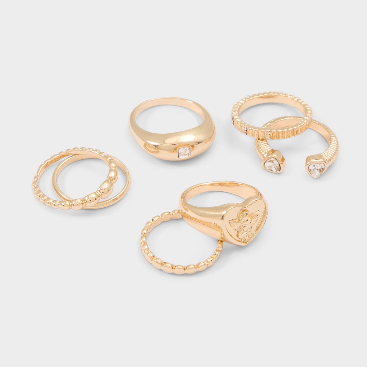 Aldo | Anngellica in Gold Clear Multi - Multi-finger rings
