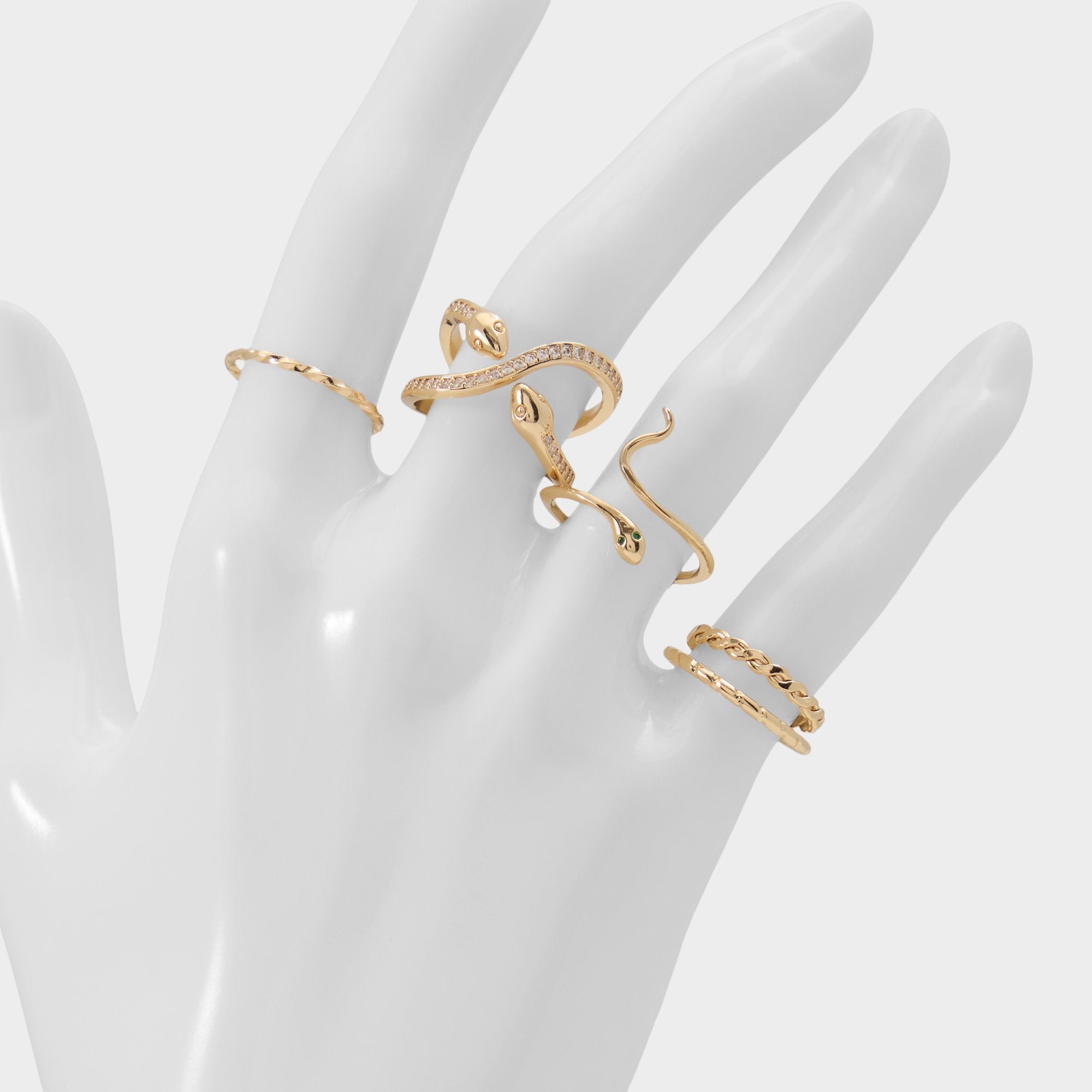 Aldo | Blancan Gold/Clear Multi Women's Rings - Multi finger rings