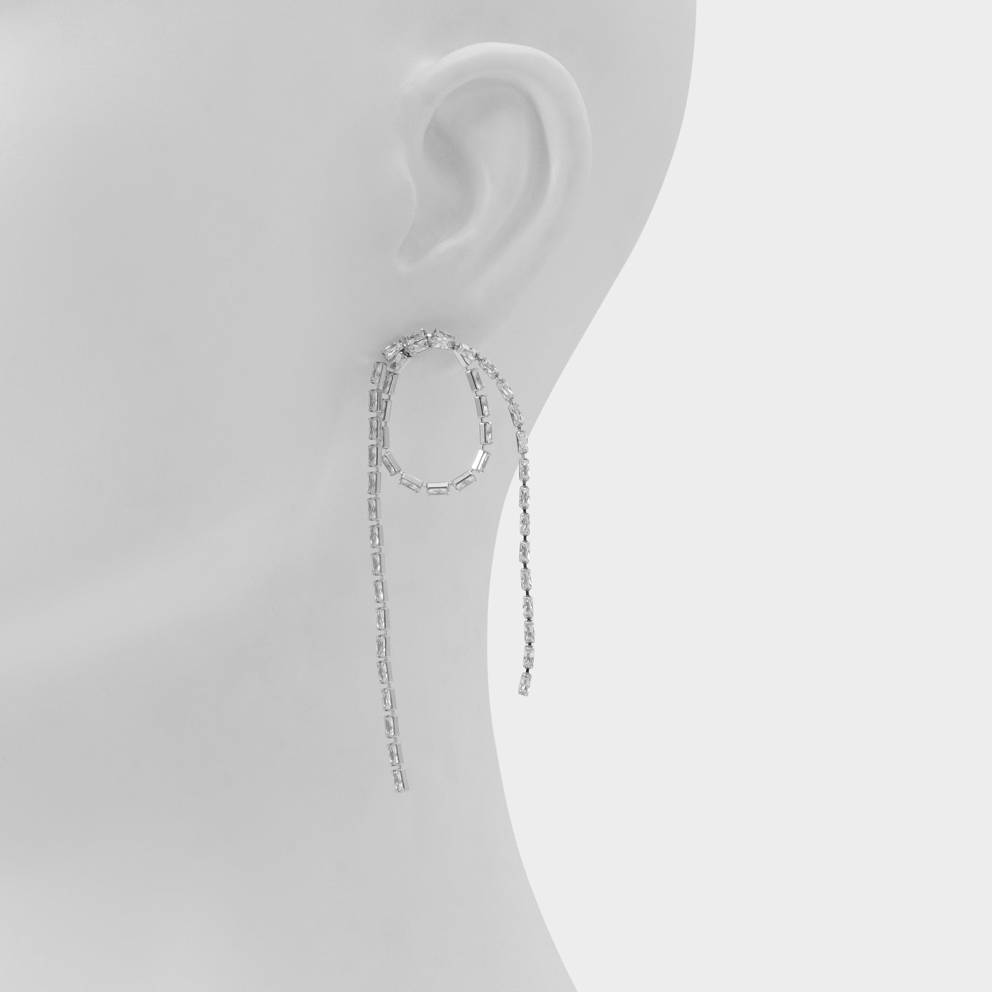 Aldo | Wude in Silver Clear Multi - Chandelier earrings