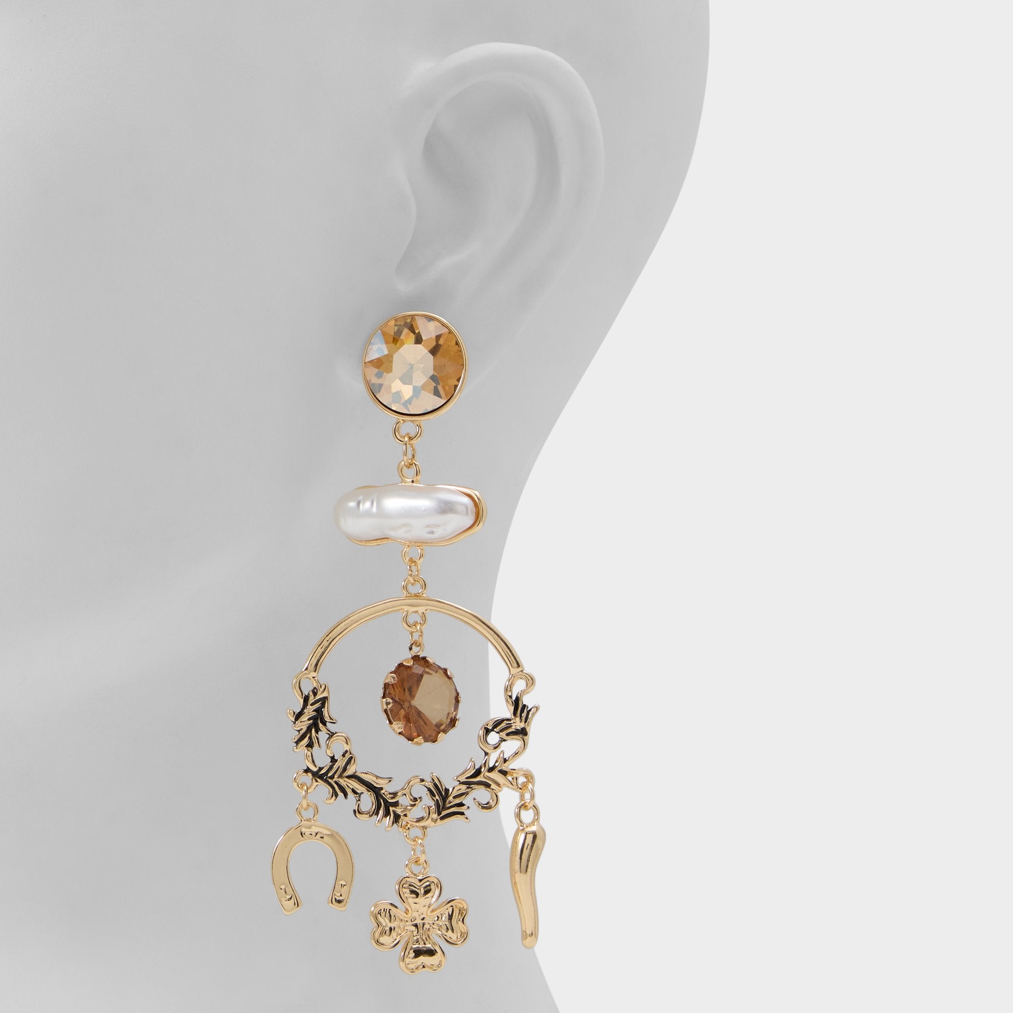 Aldo | Chances in Champagne - Chandelier earrings
