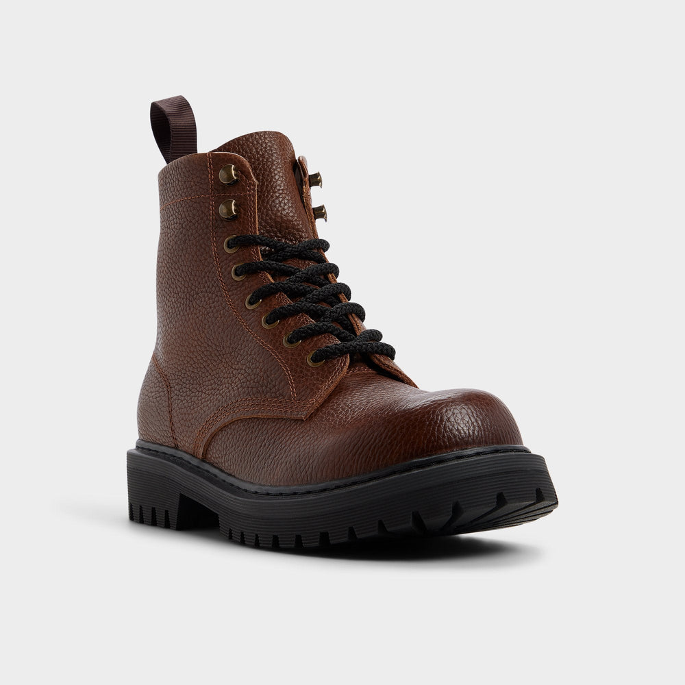 Aldo | Doublezero in Dark Brown - Combat boot, Lug sole