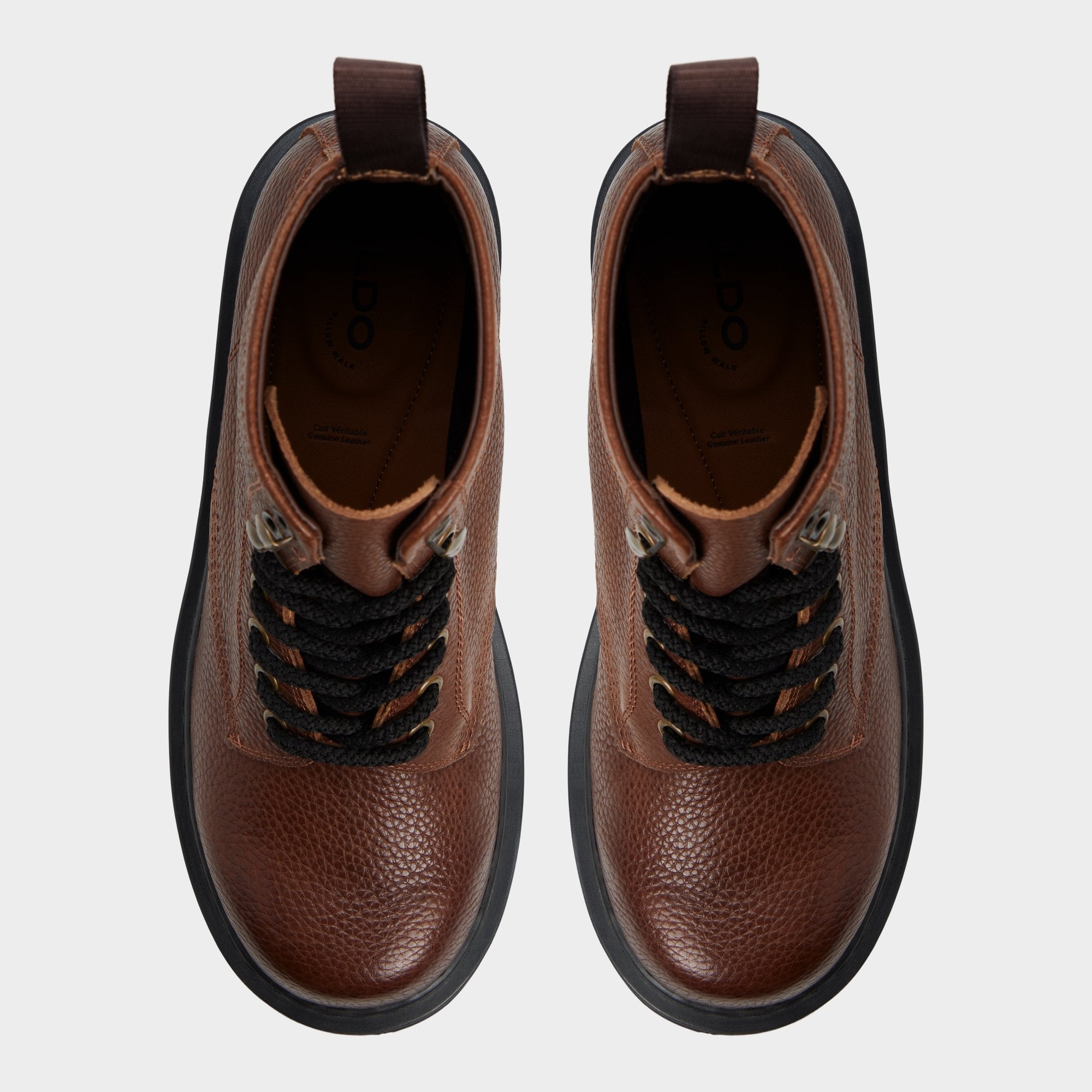 Aldo | Doublezero in Dark Brown - Combat boot, Lug sole