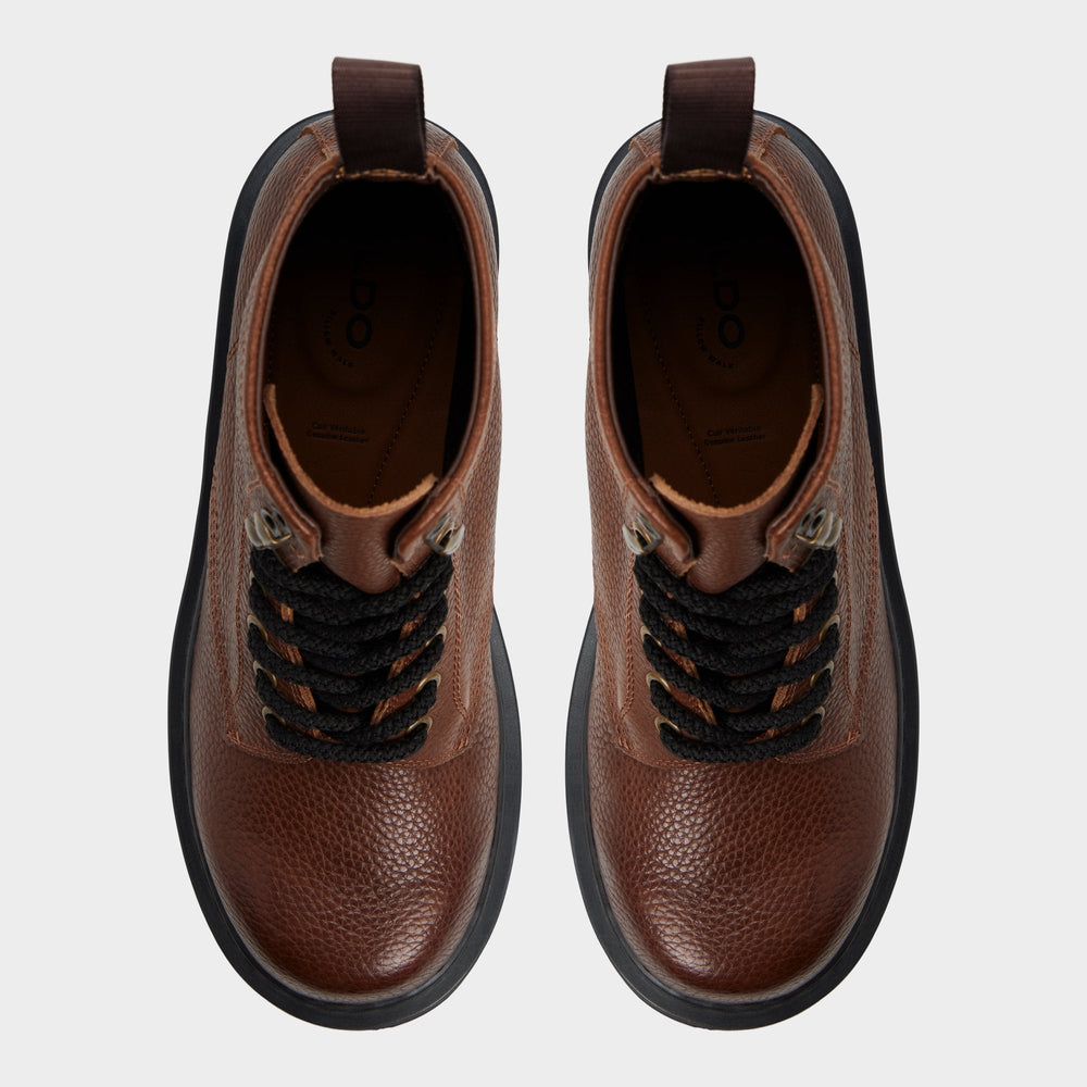 Aldo | Doublezero in Dark Brown - Combat boot, Lug sole