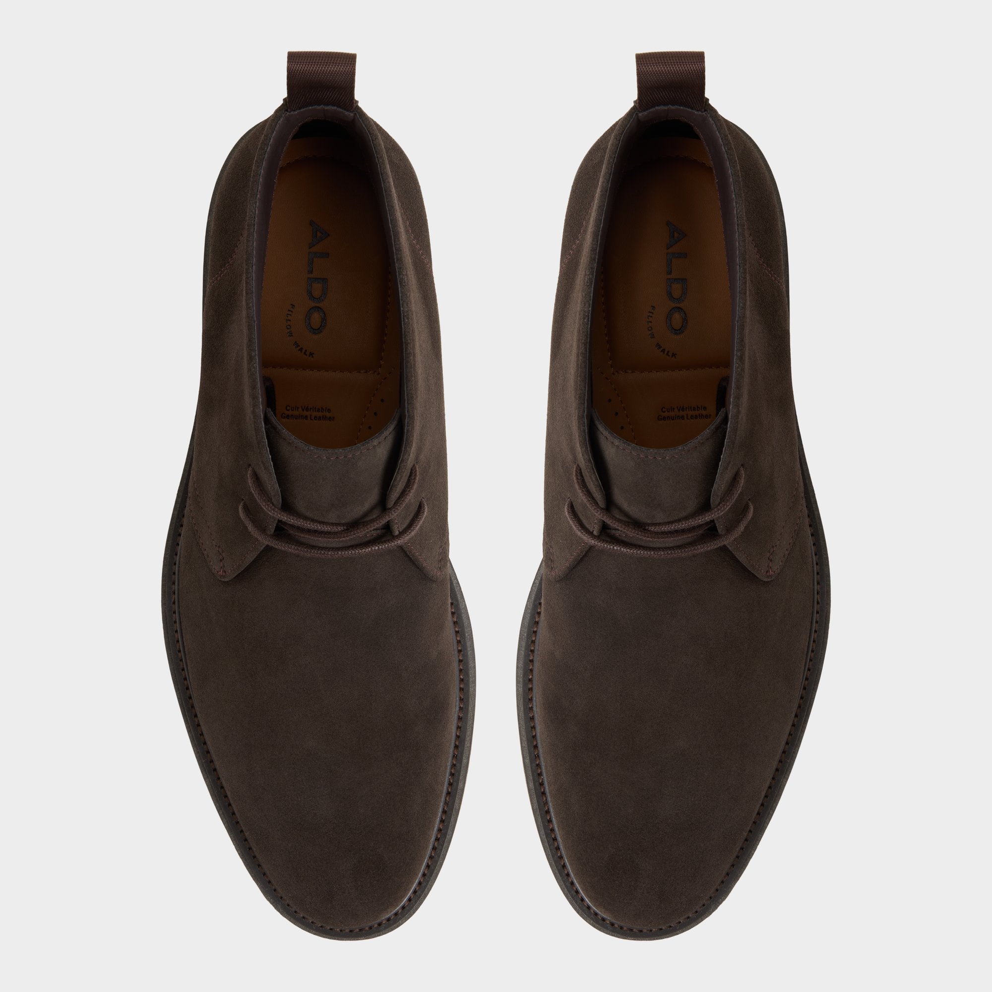 Aldo | Jefrey Dark Brown Leather Suede Men's Chukka boots - Chukka boot