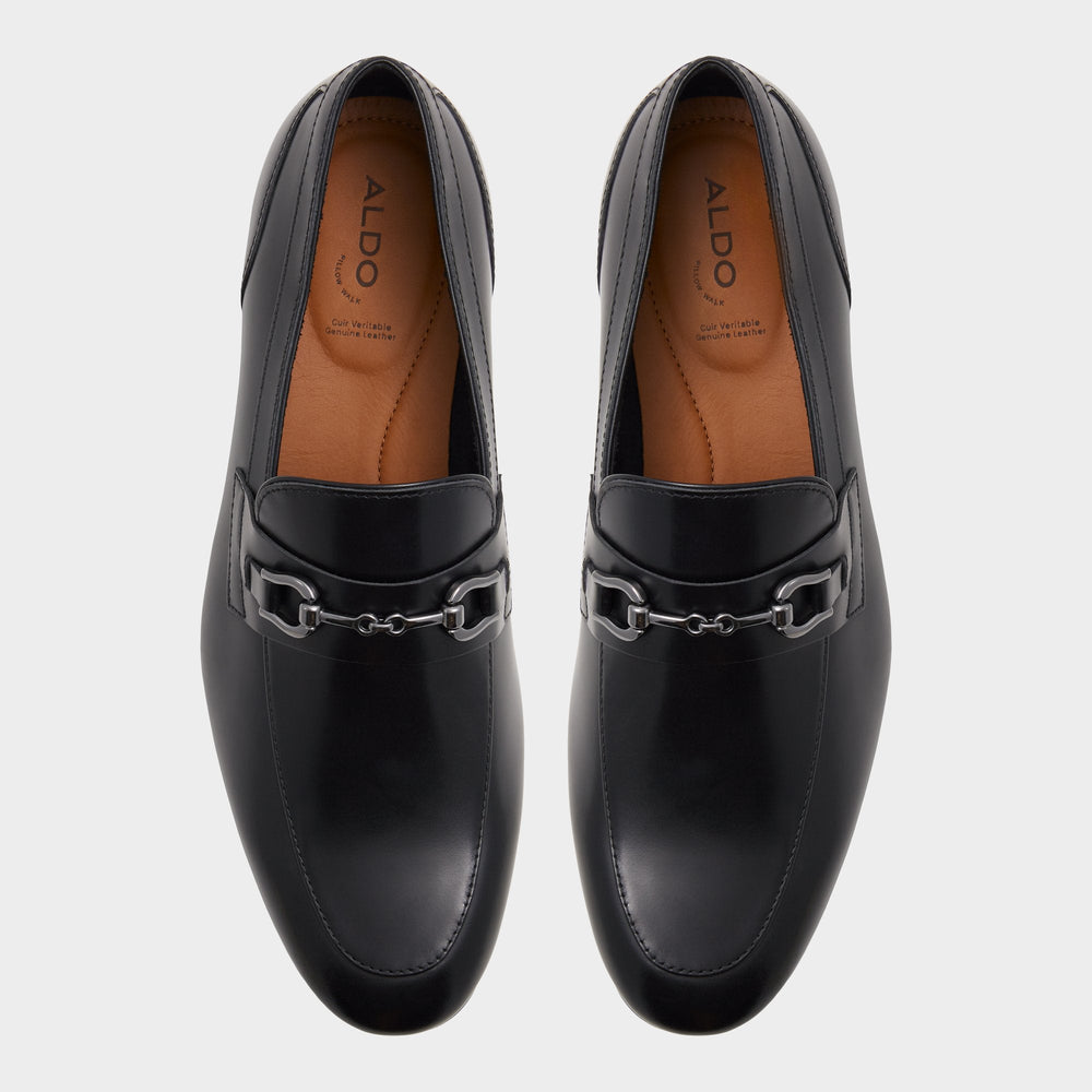 Aldo | Marinho Open Black Leather Smooth Men's Dress Shoes - Loafer
