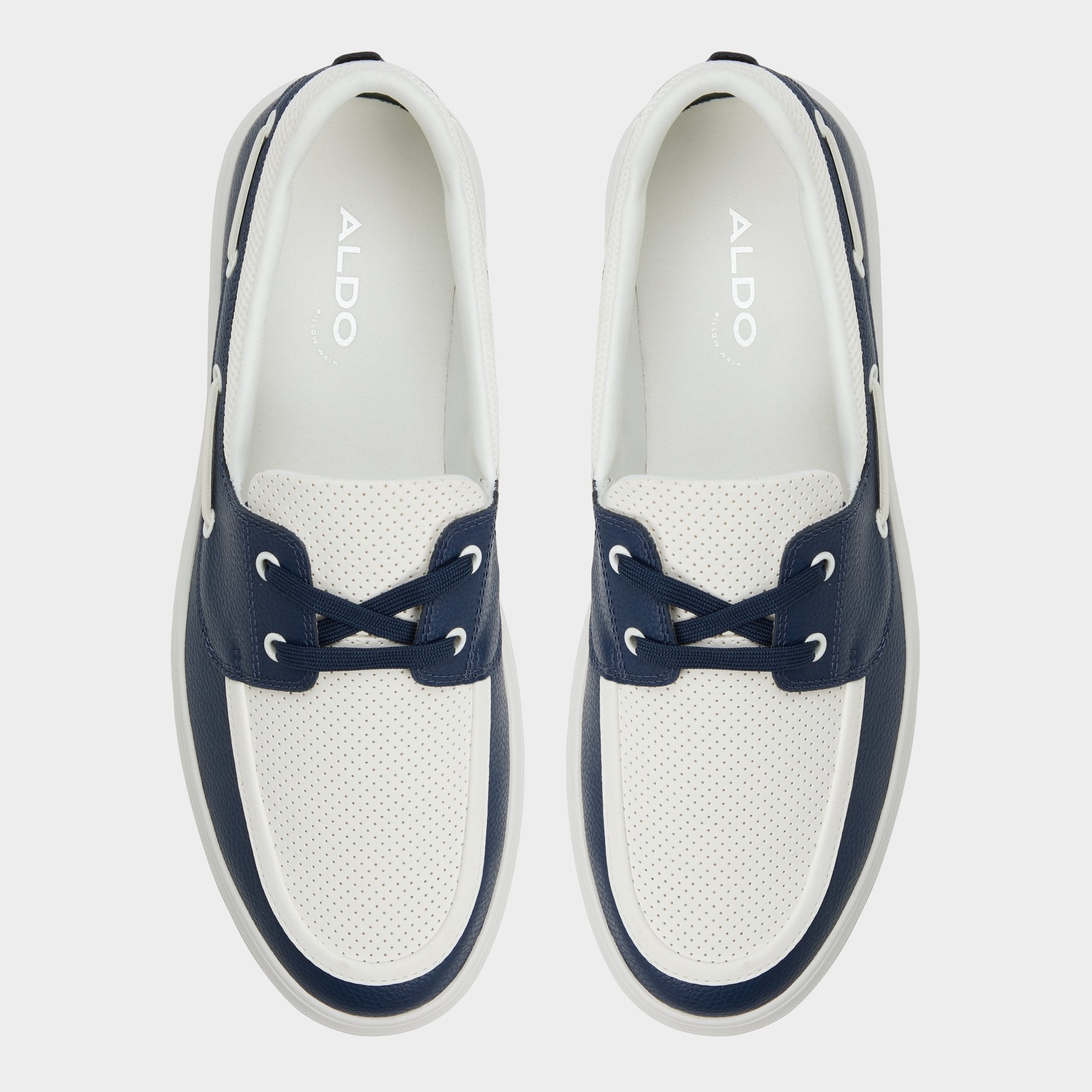 Aldo | Wildwave White/Navy Men's Casual Shoes - Boat shoe