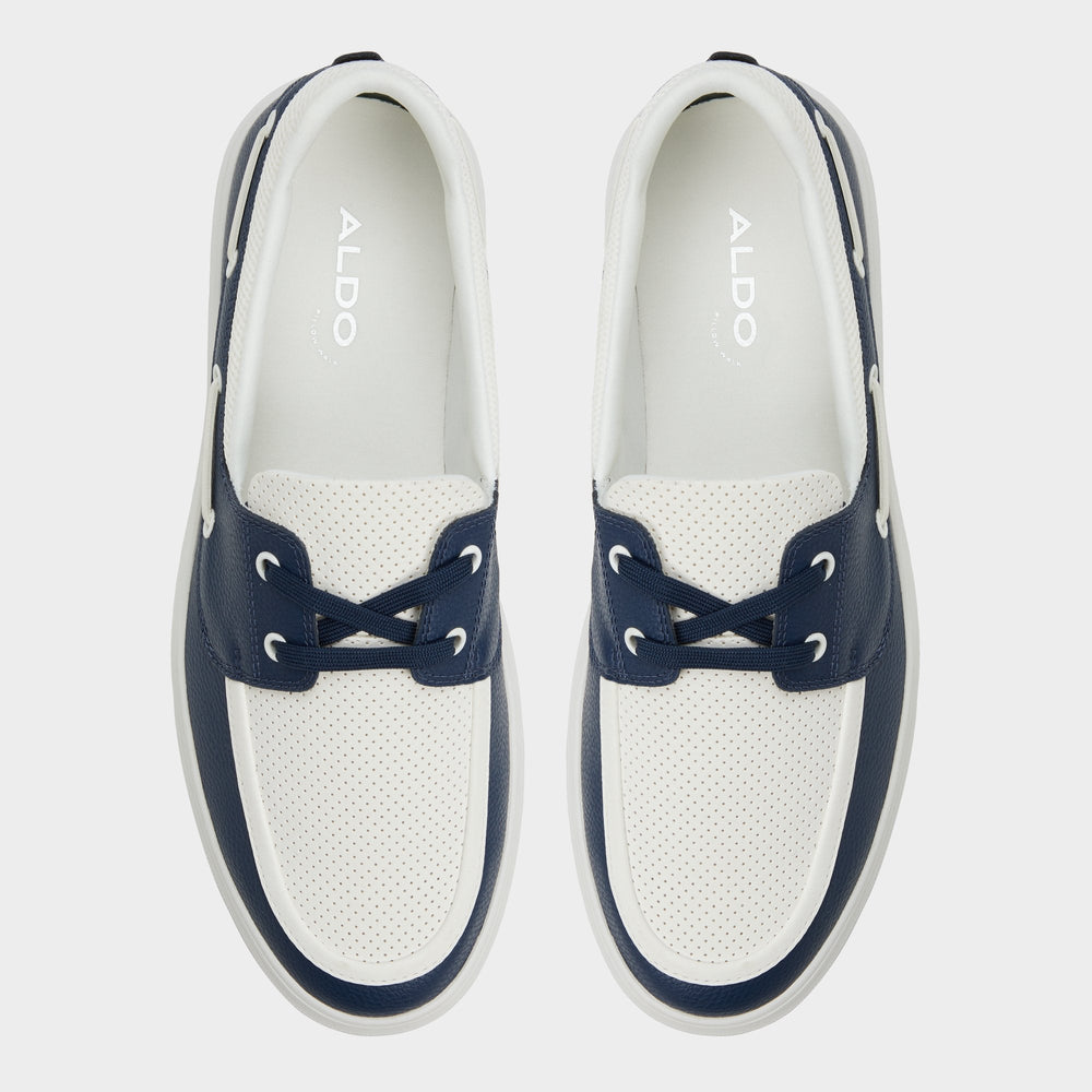 Aldo | Wildwave White/Navy Men's Casual Shoes - Boat shoe