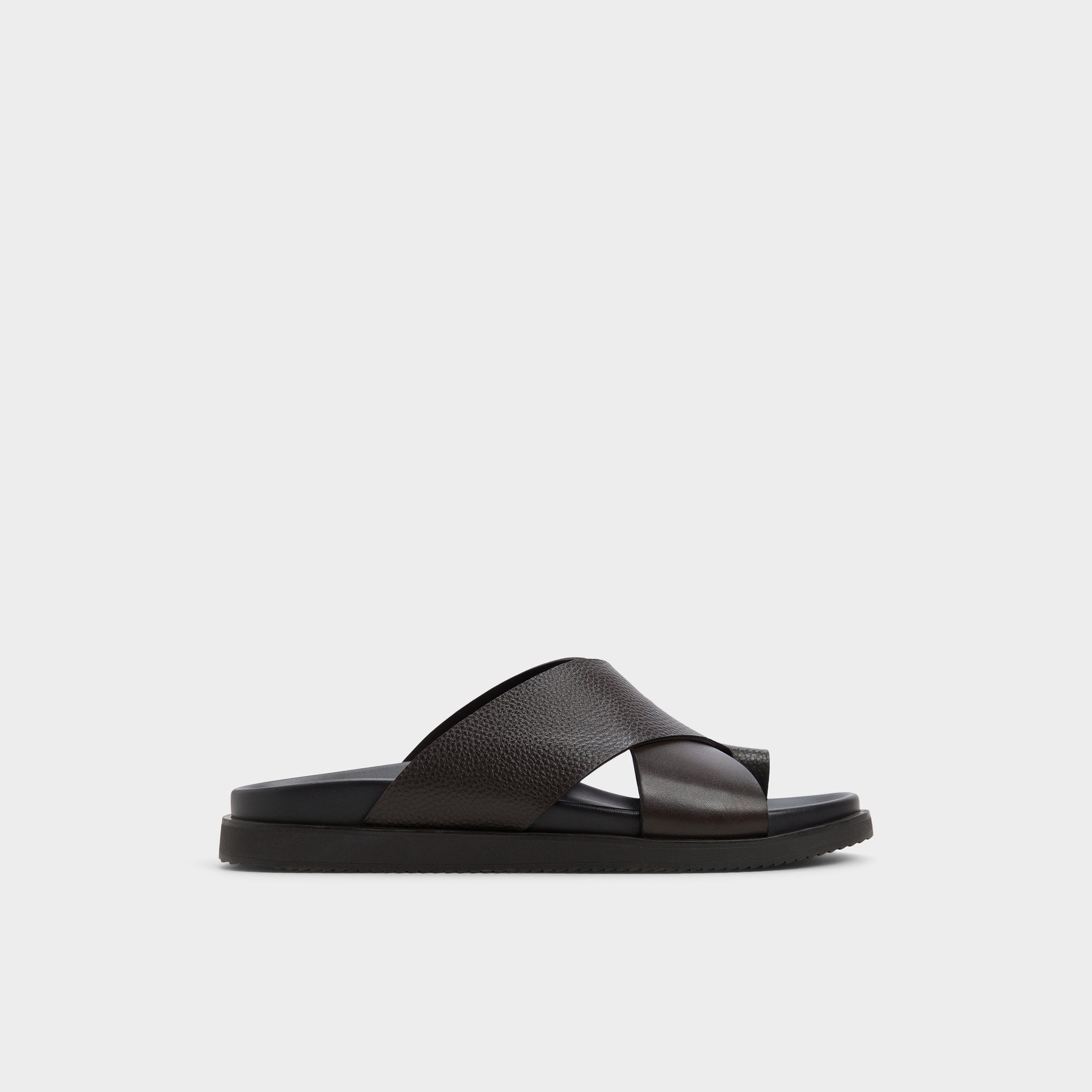 Aldo | Darley Dark Brown Men's Sandals & Slides - Strappy flat sandal