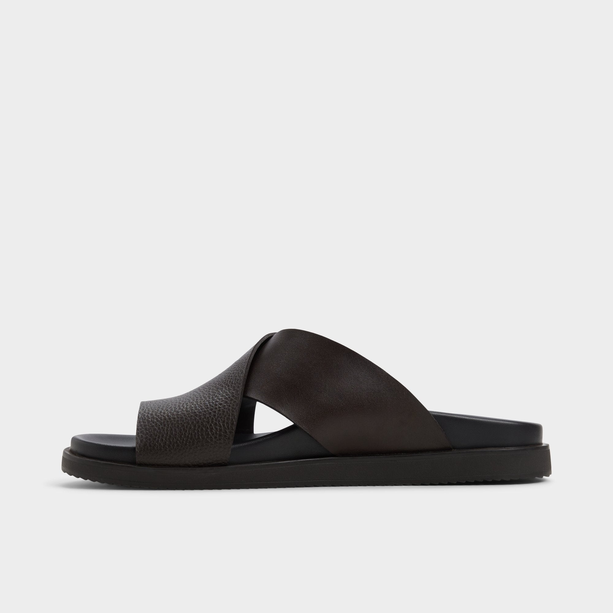 Aldo | Darley Dark Brown Men's Sandals & Slides - Strappy flat sandal