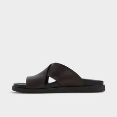 Aldo | Darley Dark Brown Men's Sandals & Slides - Strappy flat sandal