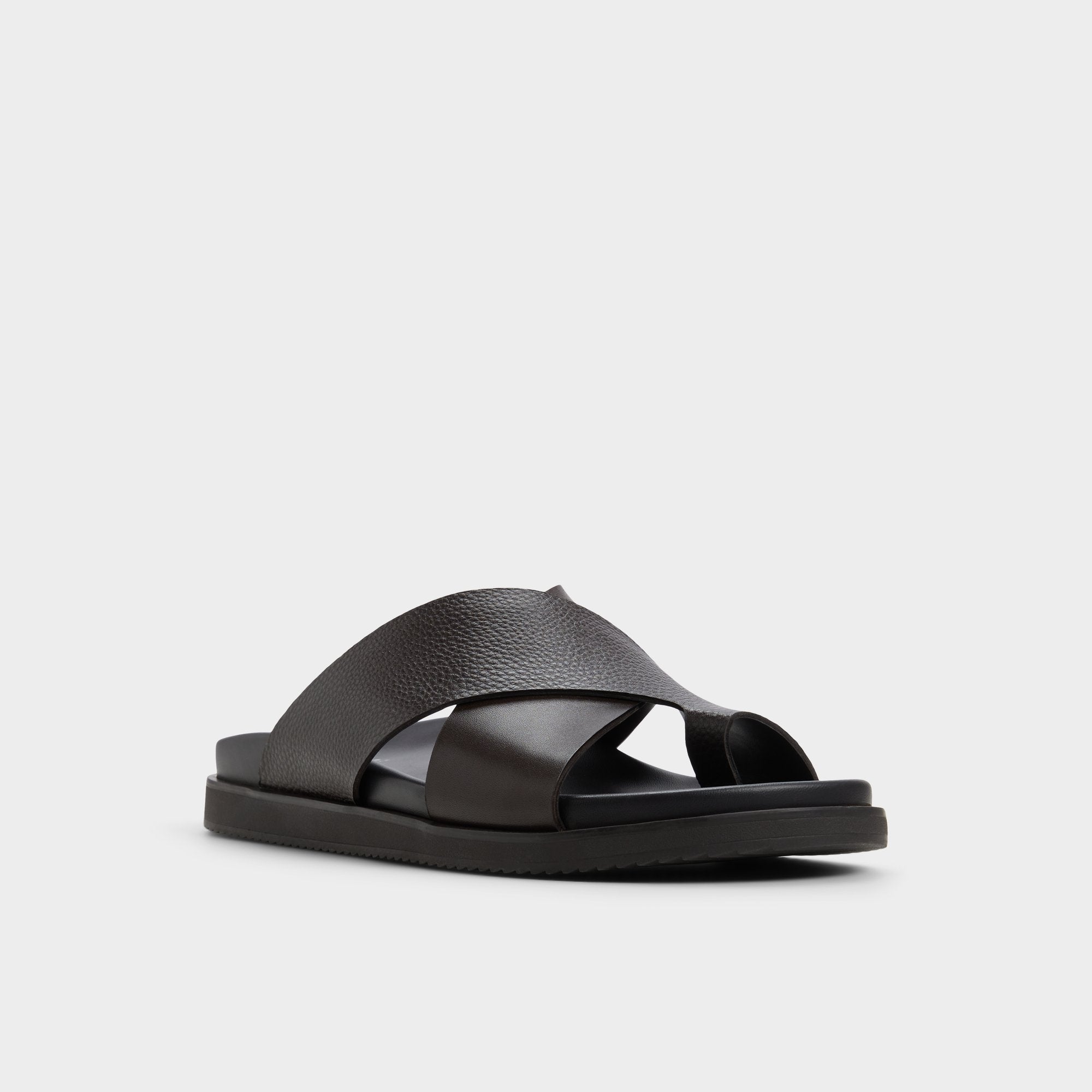 Aldo | Darley Dark Brown Men's Sandals & Slides - Strappy flat sandal