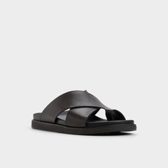 Aldo | Darley Dark Brown Men's Sandals & Slides - Strappy flat sandal