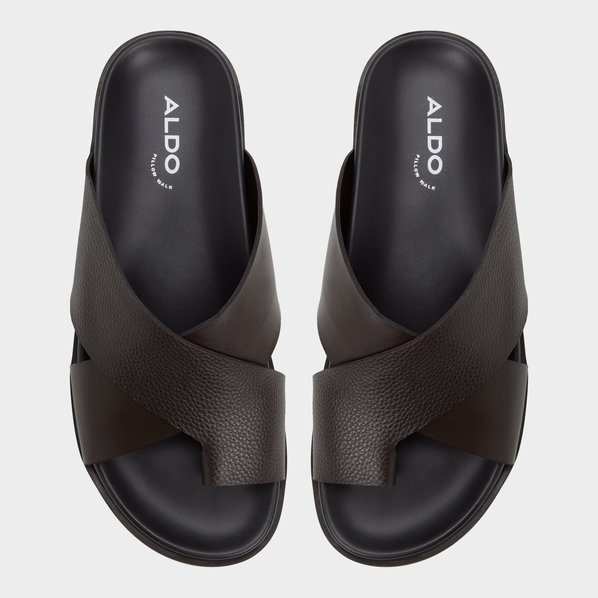 Aldo | Darley Dark Brown Men's Sandals & Slides - Strappy flat sandal