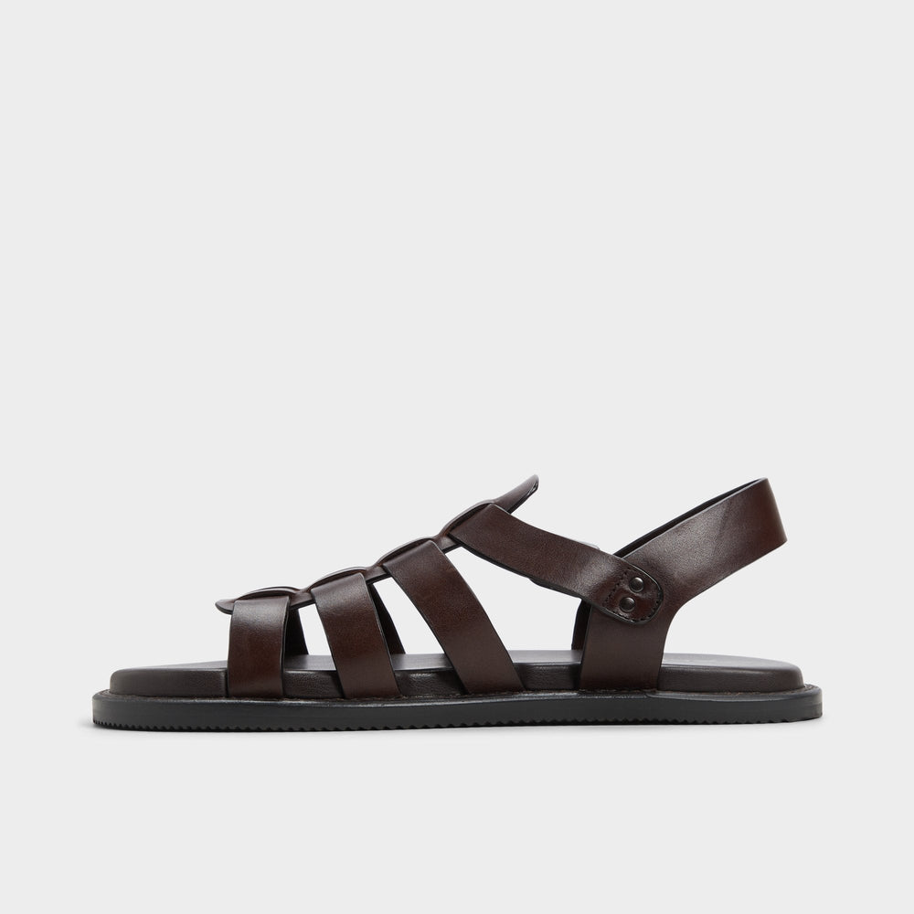 Aldo | Warley Dark Brown Men's Sandals & Slides - Strappy flat sandal