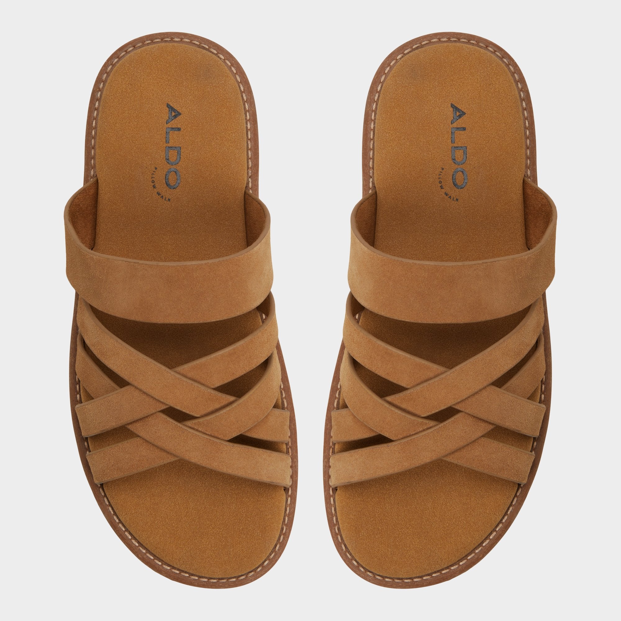 Aldo | Haniff Camel Men's Sandals & Slides - Strappy flat sandal