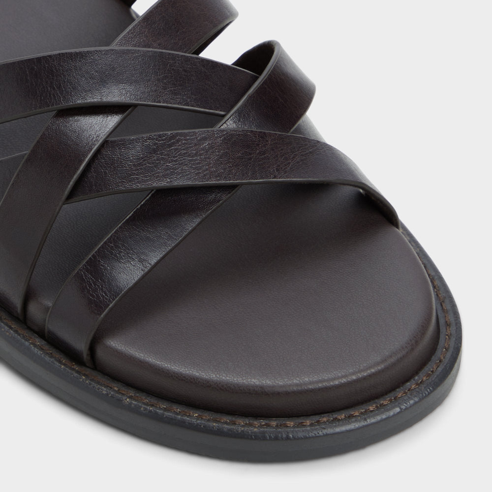 Aldo | Haniff Brown Men's Sandals & Slides - Strappy flat sandal
