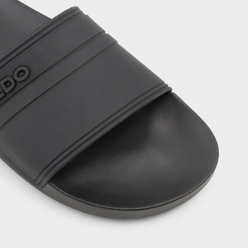 Aldo | Dinmore Black Synthetic Rubber Men's Slides - Slide sandal