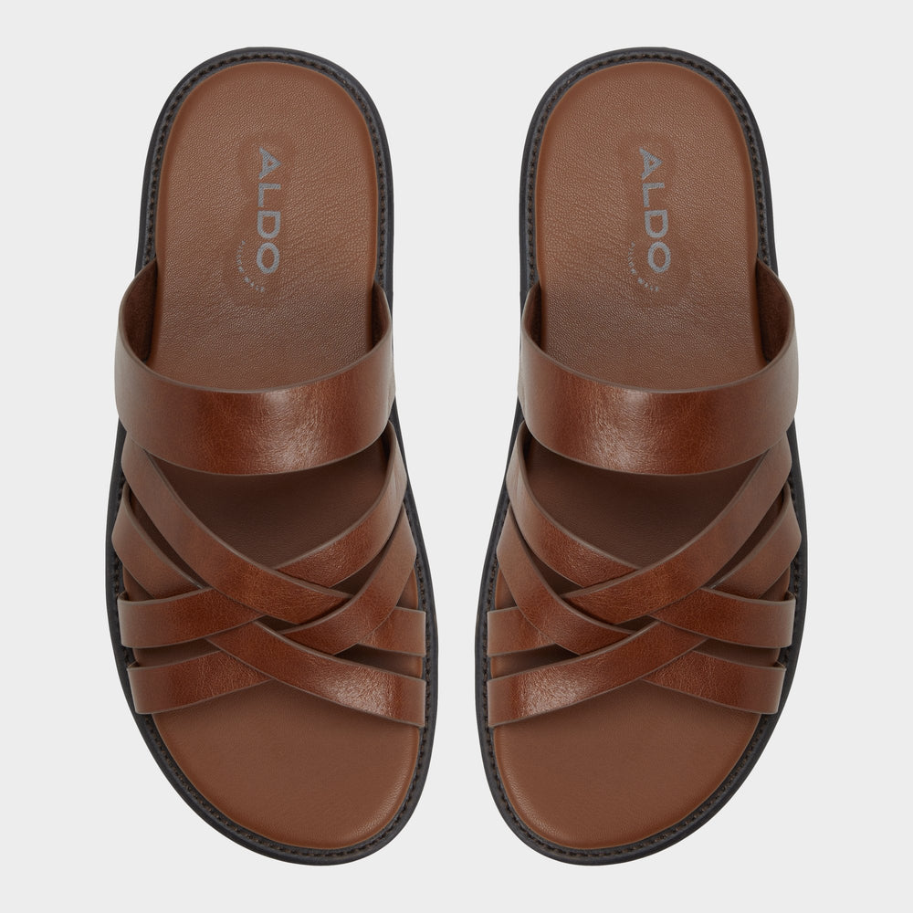 Aldo | Haniff Cognac Men's Sandals & Slides - Strappy flat sandal