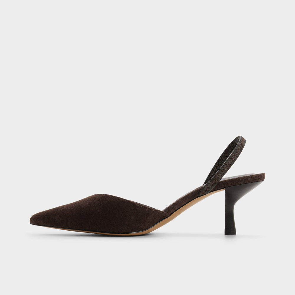 Aldo | Re in Olivia Dark Brown - Sling back high heel, Stiletto heel