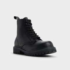 Aldo | Doublezero in Other Black - Combat boot, Lug sole