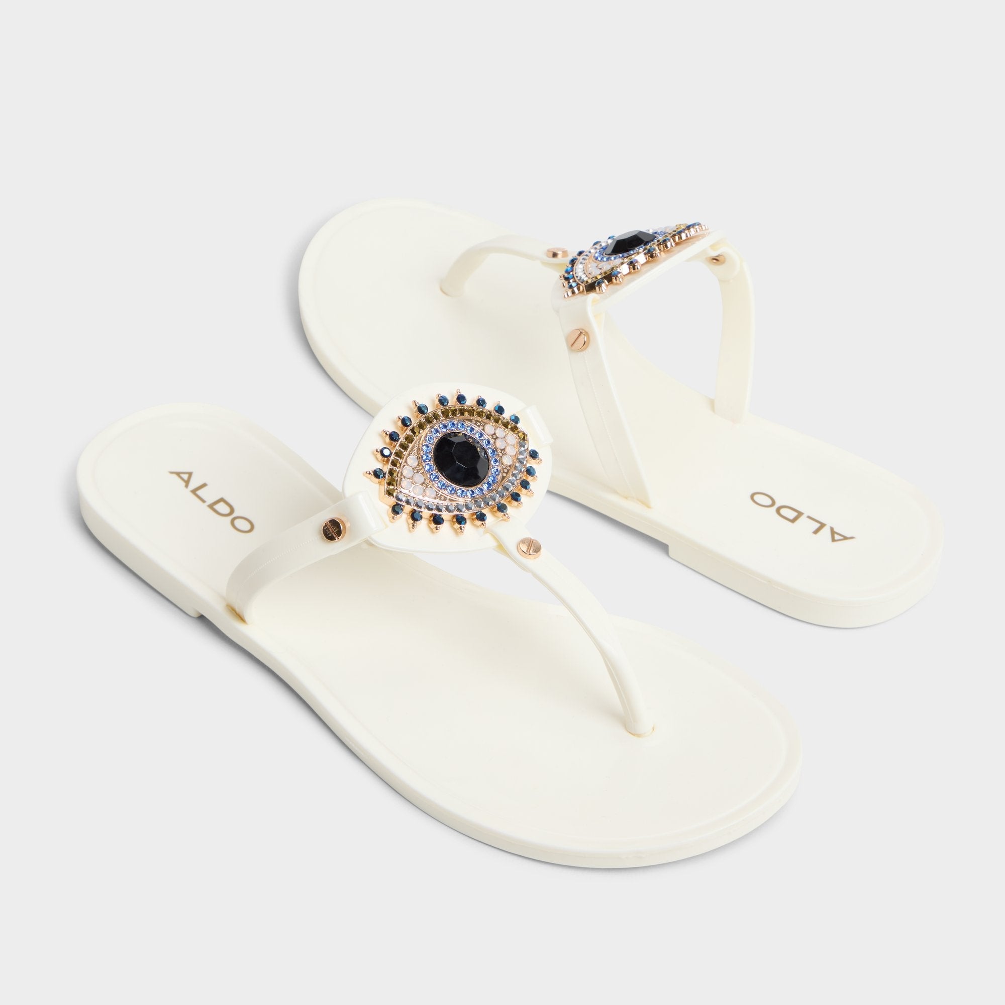Aldo | Ebariel White Women's Jelly Sandals & Flip Flops - T-strap sandal
